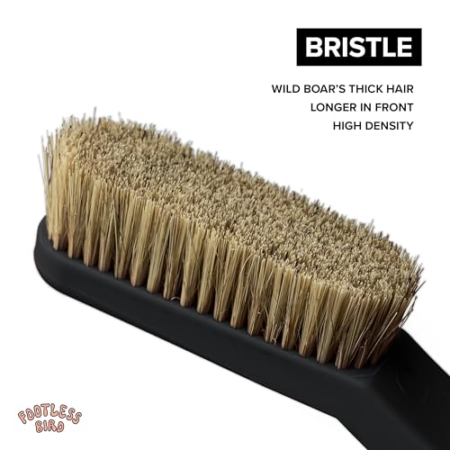 Rock Climbing & Bouldering Brush, Ergonomic, High Density Wild Boar's Thick Hair Bristles, 100% Recyclable, Strong Outdoor & Indoor Free Spiky Ring, Black - color: Black