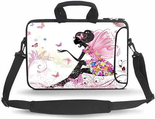 14 15 15.4 15.6 inch Messenger Bag Carrying Case Sleeve with Handle Accessory Pocket Fits 14 to 15-Inch Laptops/Notebook/Ebooks/Kids Tablet/Pad(Beautiful Girl) - color: Beautiful Girl, size: 14-15.6 inch