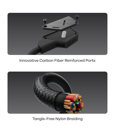 Aulumu M07 240W USB-C to USB-C Carbon Fiber Cable | USB 3.1 Gen2 10Gbps | 4K@60Hz Video Output Fast Charging | For iPhone 17/16/15 Pro Max, NVMe SSD, Galaxy S25/S24/S23 Ultra, MacBook Pro -Black 3.9FT - size: 3.9ft, style: Black - Carbon Fiber