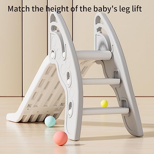 Toddler Slide Large Play Climber Slide PlaySet with Extra Long Slipping Slope Indoor Slide Kids Slide Toddler Playground Toddler Slide Outdoor Toys for Toddlers (Grey) - color: Gray