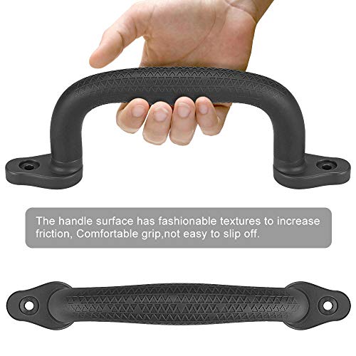 Dolibest 2-Pack Safety Handles for Swing Sets & Playsets - Monkey Bars with Anti-Skid Grip with Finger Indentations, Plastic Grab Handles, Easy Mounting for Climbing Frames, Playhouses, Treehouses - color: Black-2pcs