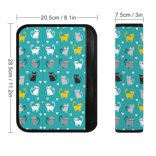 1 Pair Cute Cat Lovely Kitten Pet Seat Belt Shoulder Pad Soft Padded Seat Belt Cushion for Adult Use, Stroller Pushchair High Chair, Pressure Relief - color: Pattern 423