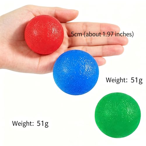 Stress Balls Squeeze Balls for Hand Strengthening Devices with Different Resistance Levels for Finger Forearm Wrist Exercise Relaxation and Pain Relief - color: Round Red Blue Green 25-30-35