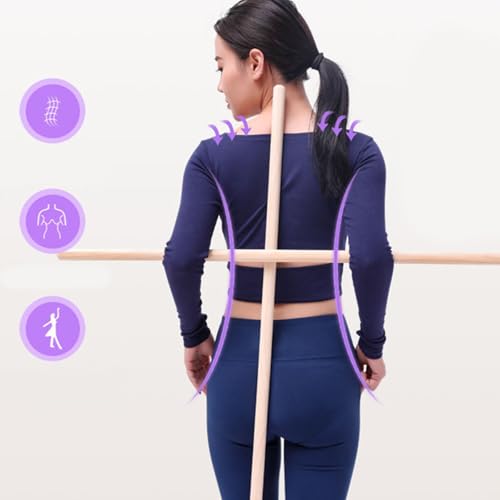 Correct Postures Exercise Stick Mobility Fitness Poles Portable Wood Training Stick Stretching Tool for Women Mobility