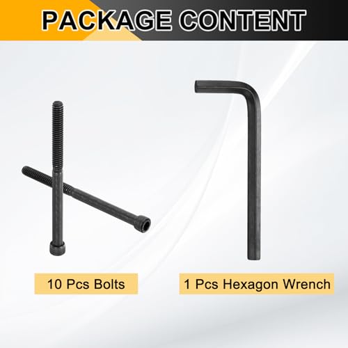 PATIKIL 1/4"-20 x 3-1/2 Socket Head Cap Screws Bolts, 10Pcs Carbon Steel Hex Head Metric Screws for Door Road Bicycle Mountain Bike Auto Ship Communication Equipment, Black - size: 1/4"-20 x 3-1/2