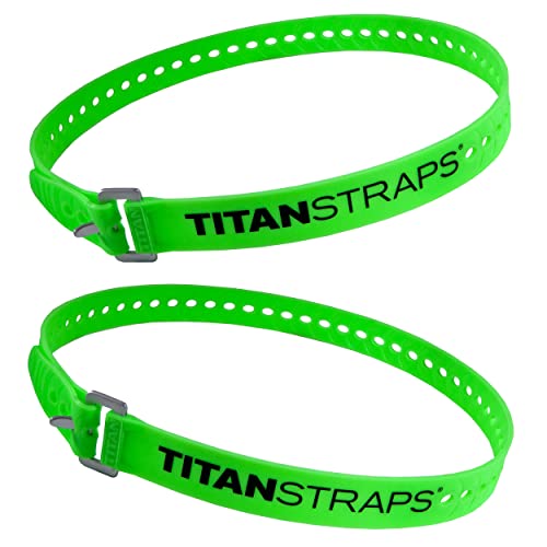 Titan Industrial Straps – Strong & Simple Tie-Downs for Construction (Welders, DIY Home) & 1st Responders – 3 Year Warranty, Batch Tested – 70 lb. Working Load, 20" Length, Lime Green, 2-Pack - color: Lime Green, size: 20" Length / 2-Pack
