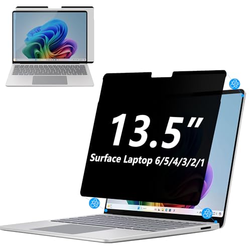 Megoo Privacy Screen Protector for Surface Laptop 6/5/4/3/2/1 13.5 Inch, Anti-Spy, Anti-Glare, Blue Light & UV Blocking, Magnetic Nano Technology, Removable Design - size: Laptop 6/5/4/3/2/1 13.5"