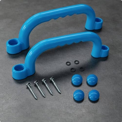 Qianly 2 Pieces Climbing Frame Handles Sturdy Construction Kids Climbing Handle Heavy Duty Playset Grips for Young Children, Orange - color: Orange