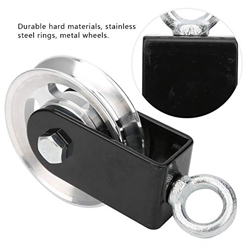 Stainless Steel Fitness Equipment Pulley Bracket with Mute Hanging Wheel for Rope Training and DIY Lifting Systems