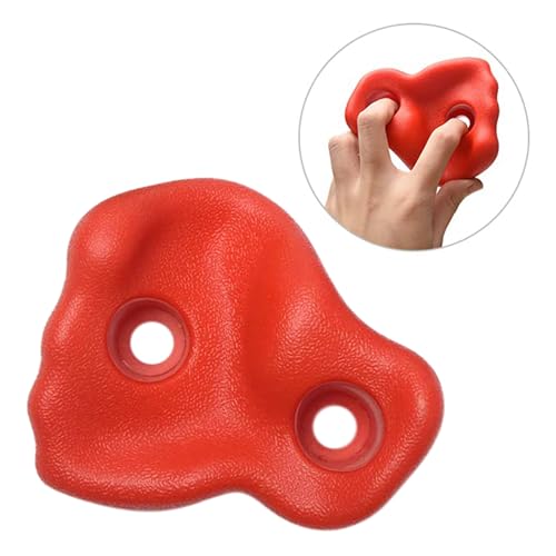 SUNGOOYUE 20 PCS Rock Climbing Holds, Ergonomic PE Rock Wall Grips with Screws and Wrench Tool, for Indoor Outdoor Kids - color: Red