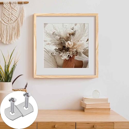 15PCS 1/4" Canvas Clips for Picture Framing, Offset Mounting Hardware with Screws for Art and Mirror Installation - size: 1/4 Inch