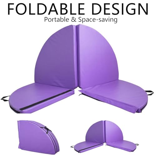 Foldable Pole Crash Mat, Pole Dance Mat, Anti-Collision Cushioned PU Leather Mat for Yoga, Gymnastics, Pole Dancing Red 4" Tx6.6'W