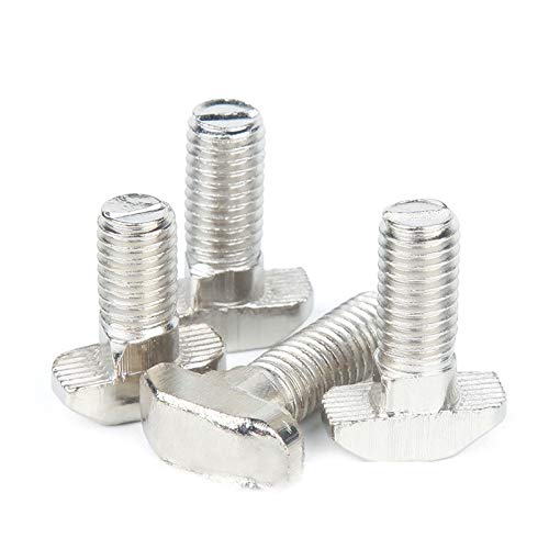 20 Pcs M5 x 30mm Thread T Slot Drop-in Bolt T-Bolt Hammer Head Bolt T Screw Stud for 2020 Series Standard 6mm T-Slot Aluminum Extrusion Profile (2020 Series) - size: 20-M5x30mm