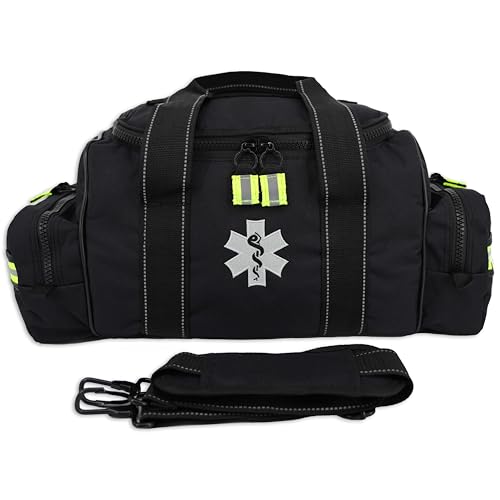 Lightning X Customizable Large EMT Medic First Responder EMS Trauma Jump Bag w/Embroidered Name - BLACK - color: Black