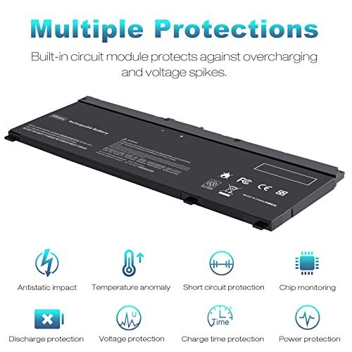 Futurebatt SR04XL Laptop Battery Compatible with HP Omen 15-DC Series, Replacement for SR03XL, 917724-855, HSTNN-DB7W, 15-DC0051NR, 15-DC1088NR, 15-CE019DX, 15-CX0056WM，15-CE020A - size: SR04XL 12.13, 4.72, 1.30in