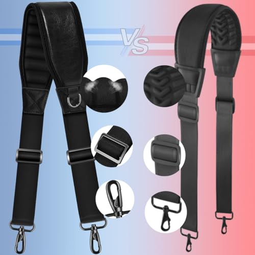 ZINZ Shoulder Strap 68" with Padded, Bag Strap with Dual Buckles and Metal Swivel Hooks for Laptop Bag, Briefcase and More - color: Black