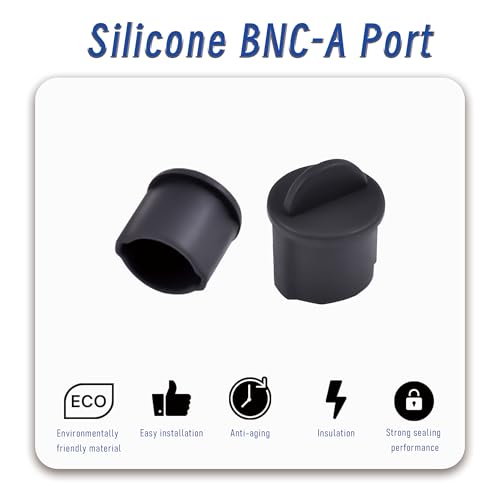 5 PCS BNC-A Port Anti-dust Plugs, Silicone Covers Caps Stoppers, Port Protector for Laptop, Phone, ID; 0.37" - size: BNC-A/Black/5 PCS