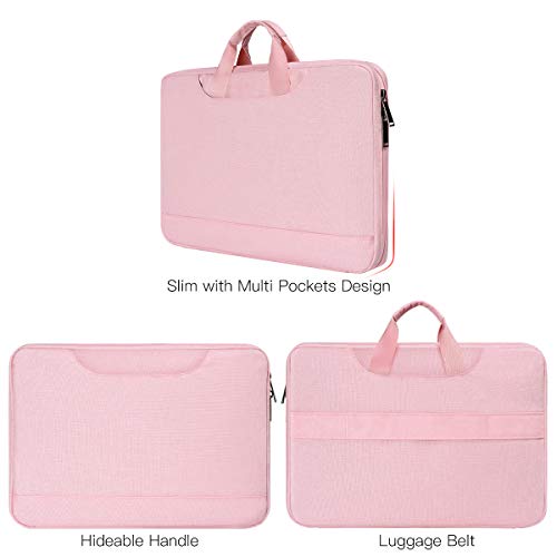 15.6 Inch Laptop Sleeve TSA Case Women Ladies Bag for Macbook Pro 16" M5 M4 M3 M2 M1, Lenovo Ideapad 15.6", HP Envy/Victus 15.6, Dell Inspiron 15, Acer Aspire/Nitro 15, ASUS MSI Macbook 15 Case, Pink - color: Pink, size: 15.6 Inch