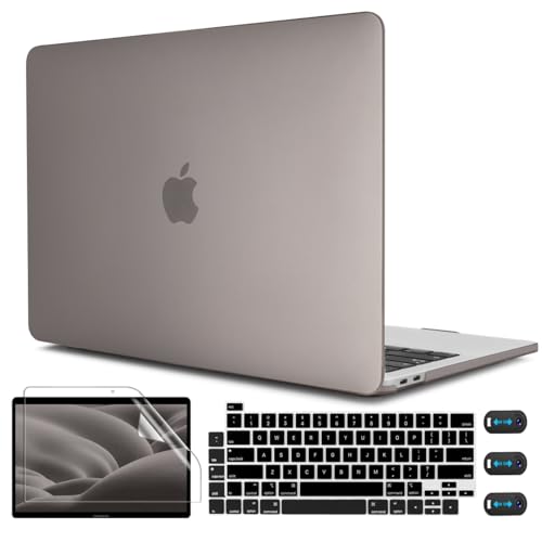 CISSOOK Compatible with MacBook Pro 13 Inch Case Gray 2025-2016 Release | 4in1 Set Plastic Hard Shell Case with Keyboard Cover for Pro 13" A2338 M2 M1 A2251 A2289 A1706, Matte Gray - color: Matte Gray