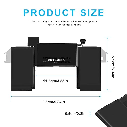 TREE.NB A2389 A2337 Laptop Battery Replacement for MacBook Air 13 Inch (M1, 2020) EMC 3598 MGN53LL/A MGN83LL/A MGN63LL/A MGN93LL/A MGND3LL/A MGN73LL/A MGNA3LL/A MGNE3LL/A 11.4V 55Wh - size: 9.84x5.94x0.2inch A2389