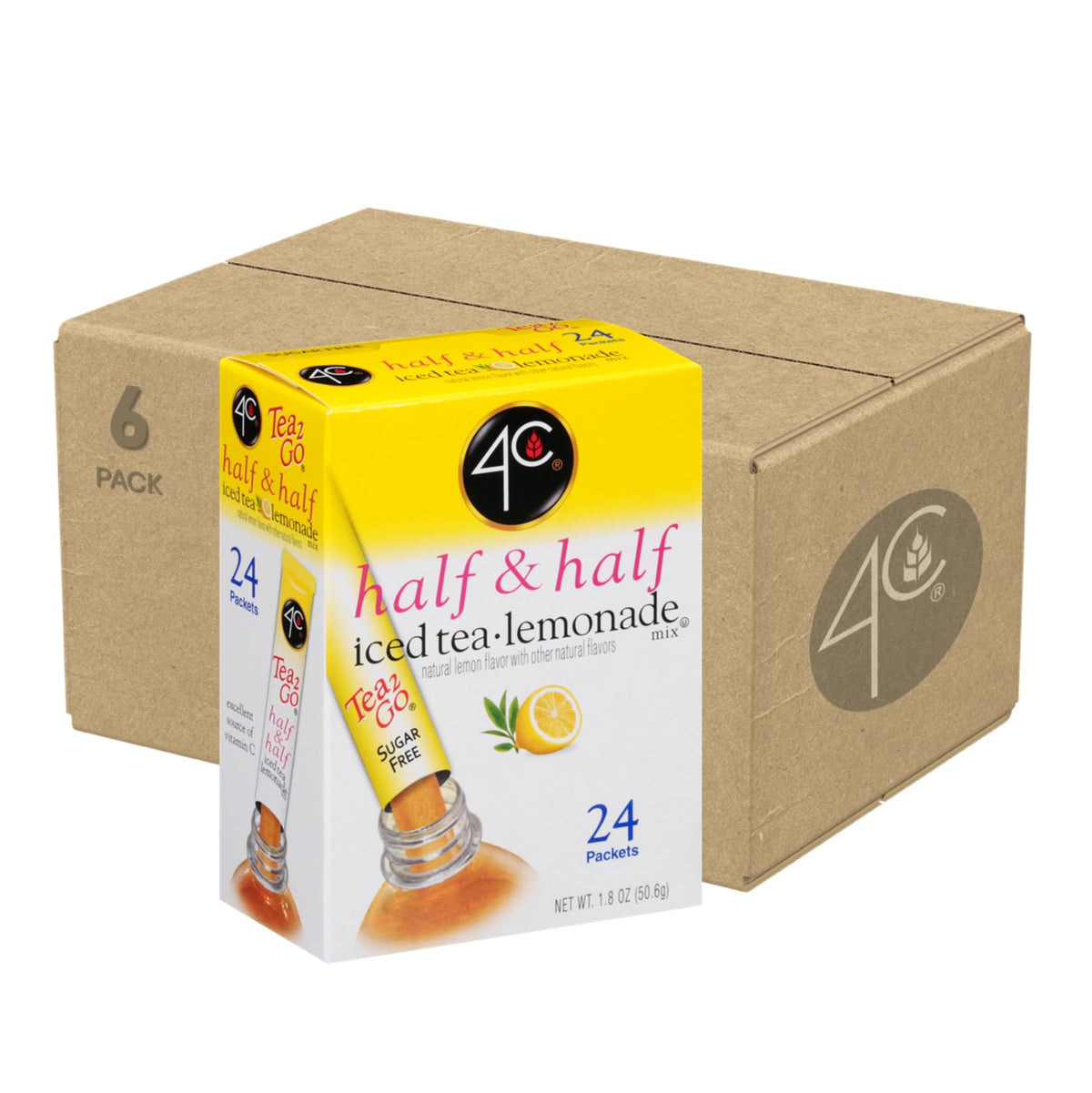 4C Half & Half Powder Drink Mix Packets – Sugar-Free On-The-Go Flavor Enhancers