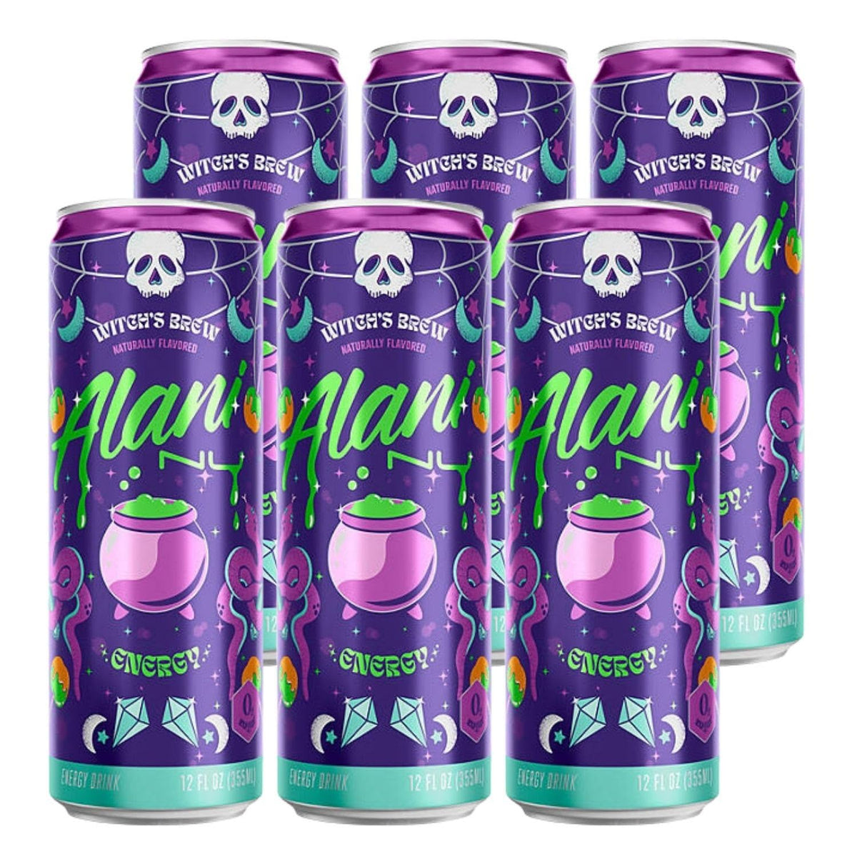 Alani Nuu Witches Brew Pack of 6 – 12 fl oz | 4K Logistics Bundle