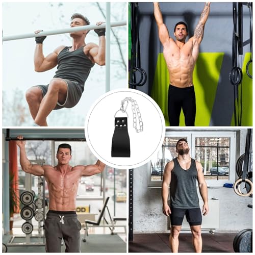 Weightlifting Dip Belt with Heavy Duty Iron Chain Adjustable Pull-up and Squat Workout Belt for Men and Women Fitness Training