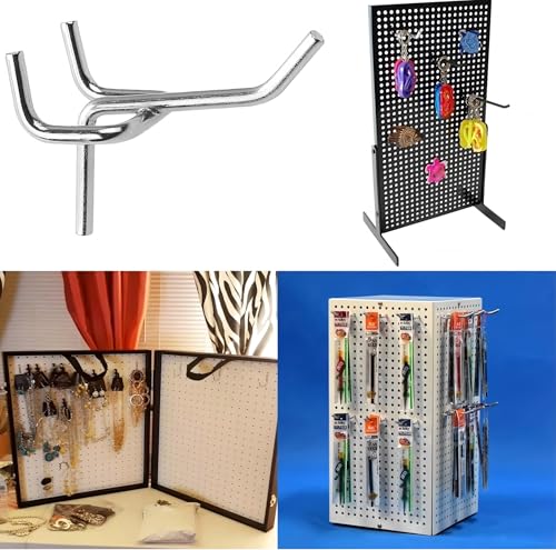 Bamboo's Grocery LoKii 60 Pack 2&4&6 Inch Silver Pegboard Hooks, 1/4" Heavy Duty Peg Board Shelving Hooks Organizer Accessories, Peg Board Tool Hangers - size: 2&4&6 Inch