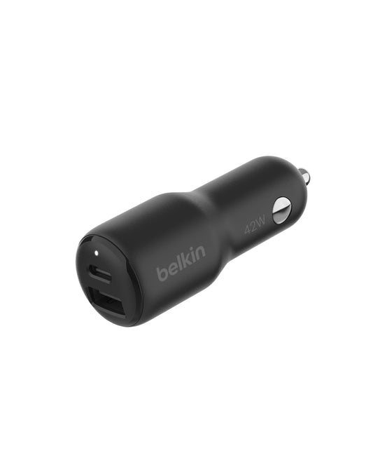 Belkin BoostCharge 42W Dual Port Fast Car Charger, USB-C & USB-A