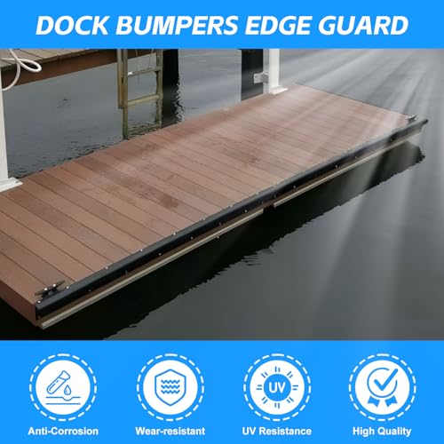 5 Pack Dock Edging Side Gard 10 Feet Dock Guard with Heavy Wall Sections for Greater Protection – Commercial Grade Double Molded Material Right Angle (Black) - color: 10 Feet Black, style: Right angle 5pack