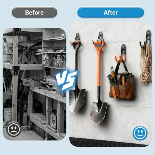 GeeWatom Garage Storage Utility Hooks，Garage Garden Tool Organizer，Steel Wall Mount Hooks, Garden Small U Hooks (4 Pack-Black) - color: 4 Pack-Black