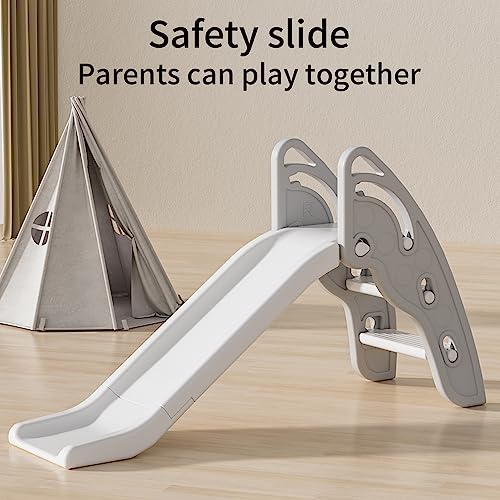 Toddler Slide Large Play Climber Slide PlaySet with Extra Long Slipping Slope Indoor Slide Kids Slide Toddler Playground Toddler Slide Outdoor Toys for Toddlers (Grey) - color: Gray