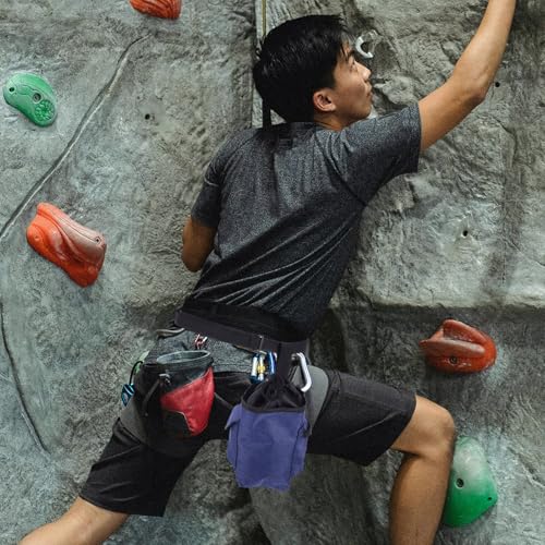 Abaodam Climbing Chalk Bag with Waist Belt Anti-Slip Magnesium Chalk Pouch for Rock Climbing and Bouldering for Gymnastics and Mountaineering Navy Blue