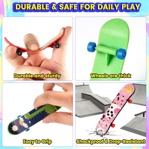LovesTown 50 PCS Mini Finger Skateboards for Sports Party Favors | Professional Finger Boards Set Toys for Kids Birthday Gifts Party Favors, Goodie Bag Fillers, Classroom Prizes Treasure Box