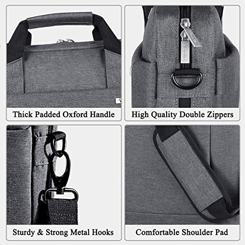 Voova 17.3-17 Inch Laptop Bag, Computer Bag, MacBook Bag, Gray | Expandable splash-proof 17.3-inch laptop messenger bag with removable strap; fits MacBook, HP, Dell, Lenovo and Asus - color: Gray, size: 17-17.3 Inch