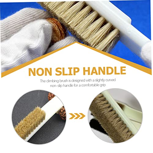 Cabilock 2pcs Bouldering Brush Boar Hair and Sturdy Handle for Cleaning Climbing Rocks Essential Tool for Outdoor Sports and Bouldering Enthusiasts