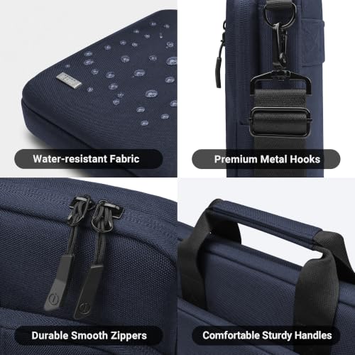 TECOOL 17 17.3 Inch Laptop Bag, 360 Protective Case Sleeve Messenger Bag | Waterproof Computer Briefcase with Shoulder Strap for 17-17.3 Inch Acer ASUS Lenovo HP Laptop Notebook, Dark Blue - color: Dark Blue, size: 17-17.3 Inch