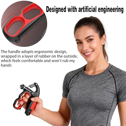 Hand Gripper Strengthener, 22-330LB Adjustable Resistance Grip Strength Trainer with Counter, Forearm Exerciser for Injury Recovery and Muscle Building - color: Orange