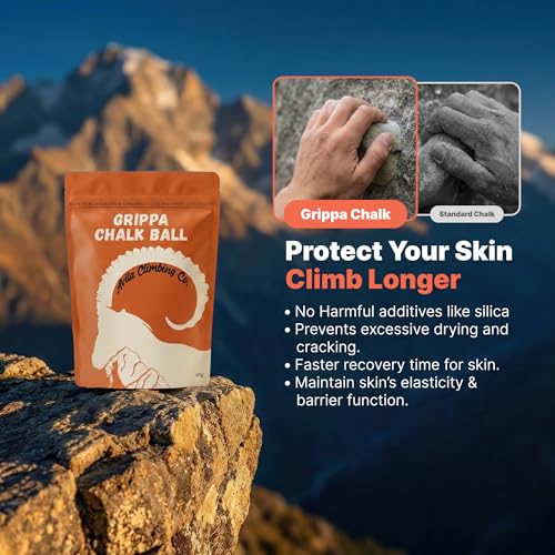Climbing Chalk Ball, Pro Friction Gymnastics Chalk 100% Magnesium | Non-Toxic, Ultra Grip for Lifting, Rock Climbing, Gym, Weights & More! Long Lasting & Skin Friendly