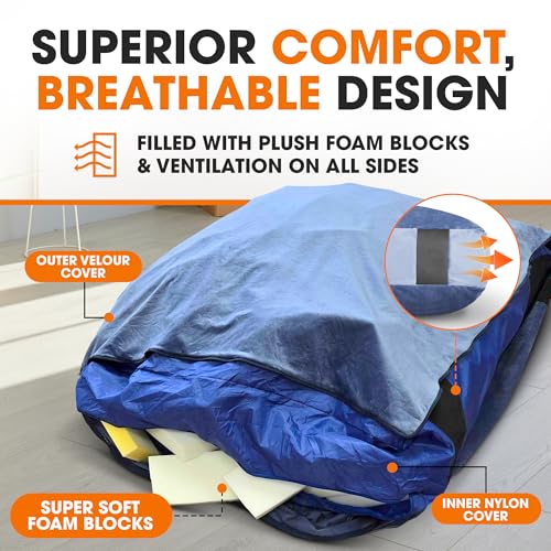 Cheer Collection Crash Pad - Crash Pads for Kids Sensory with Washable Cover - Sensory Room Must Haves - Crash Mat (5' x 5' FT) - size: 5'x 5' Feet