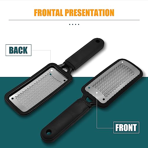 Foot Rasp Foot File, 2 Pcs Stainless Steel Pedicure Callus Remover for Feet, Professional Foot Care Tools for Pedicure to Removes Hard Skin Corns for Dry and Wet Feet - style: 2 X Foot Files