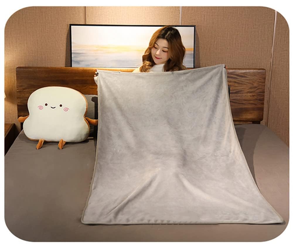 JOSON Toast Bread Pillow Dual-use Three-in-one Pillow Blanket Toast Sofa Cushion Home Decoration (Happy)