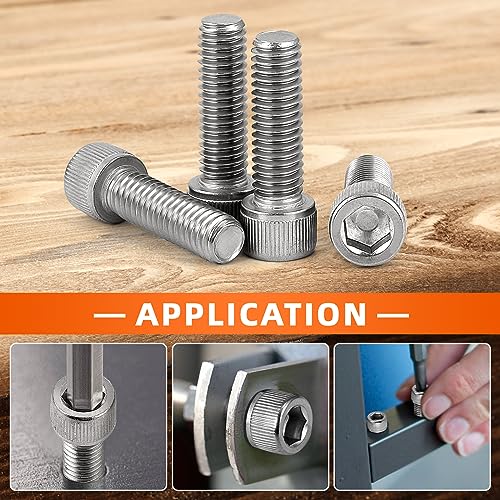 M3 x 6mm Socket Head Cap Screws, Stainless Steel 18-8 (304), Allen Socket Drive, Full Thread, Bright Finish, 50 PCS - size: M3 x 6mm