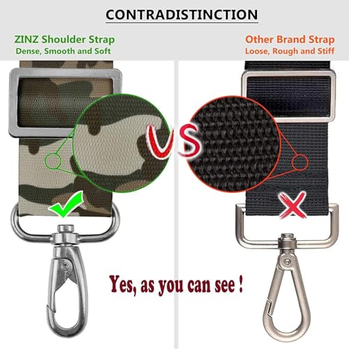 Bag Shoulder Strap, Padded Adjustable Shoulder Strap Replacement - color: Army Green, size: 57"