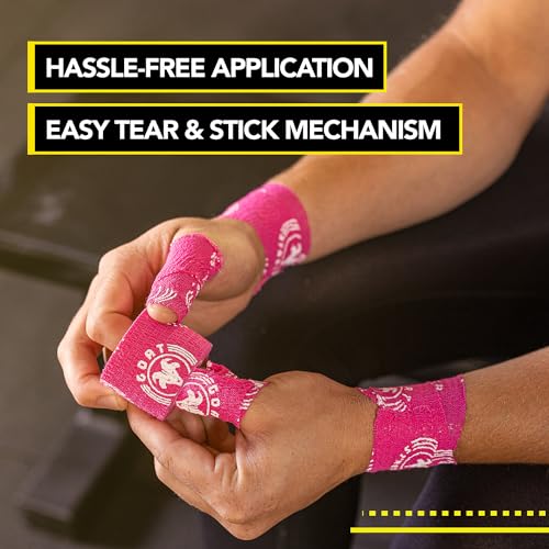 Goat Tape Super Stretchy Thumb Tape 4 Rolls and Scary Sticky Premium Athletic Tape 2 Rolls, Sticks with You Through The Toughest Fitness Workouts and Lifts