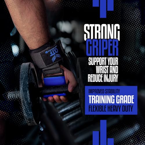 Weight Lifting Hooks Lifting Heavy Duty Deadlift Wrist Straps Men and Women Pull Ups Powerlifting and Gym Workouts grips - color: Blue/Iron-Hooks, size: Iron-Hooks