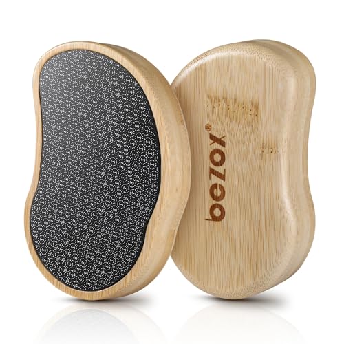 BEZOX Nano-Glass Pumice Stone for Feet Dead Skin, Eco-Friendly Pedicure Foot File Callus Remover - Bamboo Handle