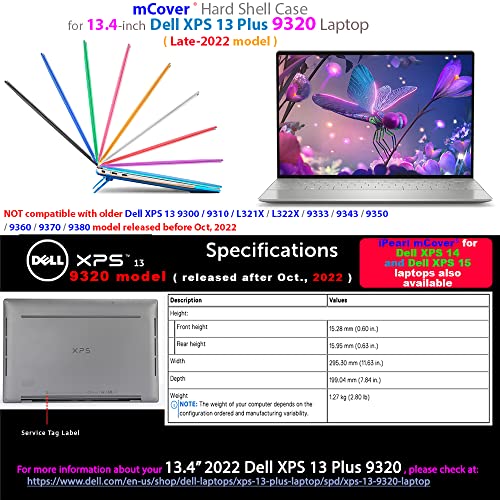 mCover Case ONLY Compatible for 2022~2023 13.4" Dell XPS 13 Plus 9320 non-2-in-1 Series Traditional Notebook Computers(NOT Fitting Other Dell Models) - Red - color: Red