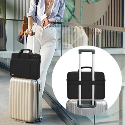TECOOL 17 17.3 Inch Laptop Bag, 360 Protective Case Sleeve Messenger Bag | Waterproof Computer Briefcase with Shoulder Strap for 17-17.3 Inch Acer ASUS Lenovo HP Laptop Notebook, Black - color: Black, size: 17-17.3 Inch