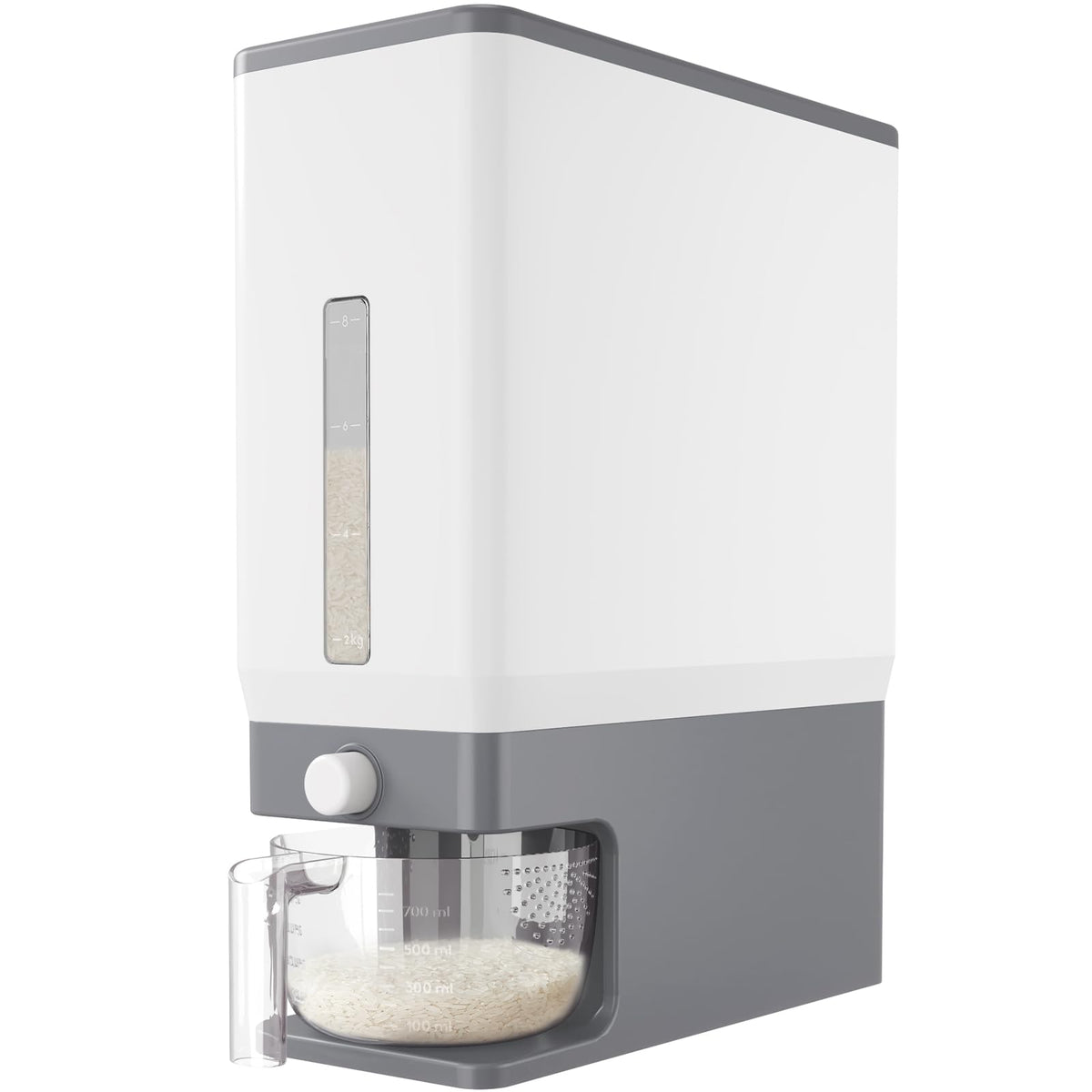 Lifewit Rice Container 25 Lbs, One-Press Dispenser with Measuring Cup